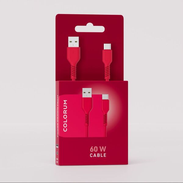 COLORUM cable USB-A - USB-C 1,8m 3A CK60-AC-02 xMagenta 5907457718524