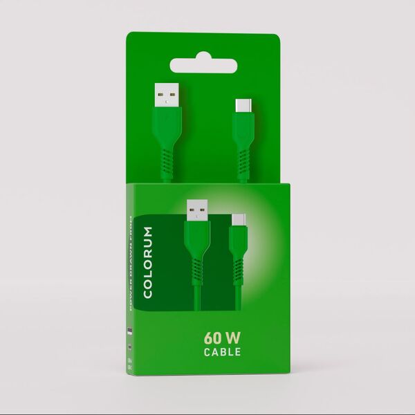 COLORUM cable USB-A - USB-C 1,8m 3A CK60-AC-04 xGreen 5907457718531