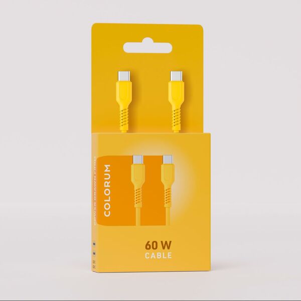 COLORUM cable USB-C - USB-C 1,8m 3A CK60-CC-05 xYellow 5907457729827