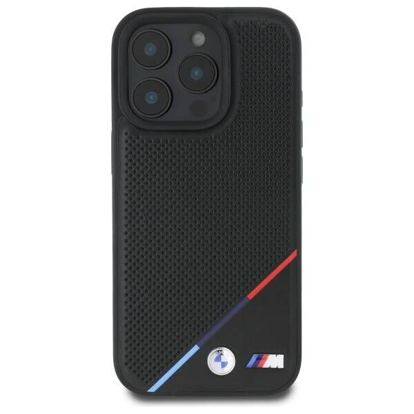 Original Case IPHONE 16 PRO MAX BMW Hardcase M Perforated Tricolor Line MagSafe (BMHMP16X23PUPDK) black 3666339323875