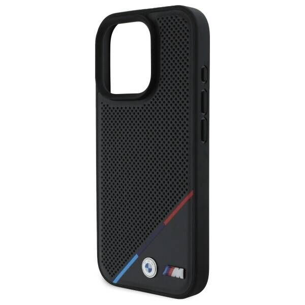 Original Case IPHONE 16 PRO MAX BMW Hardcase M Perforated Tricolor Line MagSafe (BMHMP16X23PUPDK) black 3666339323875