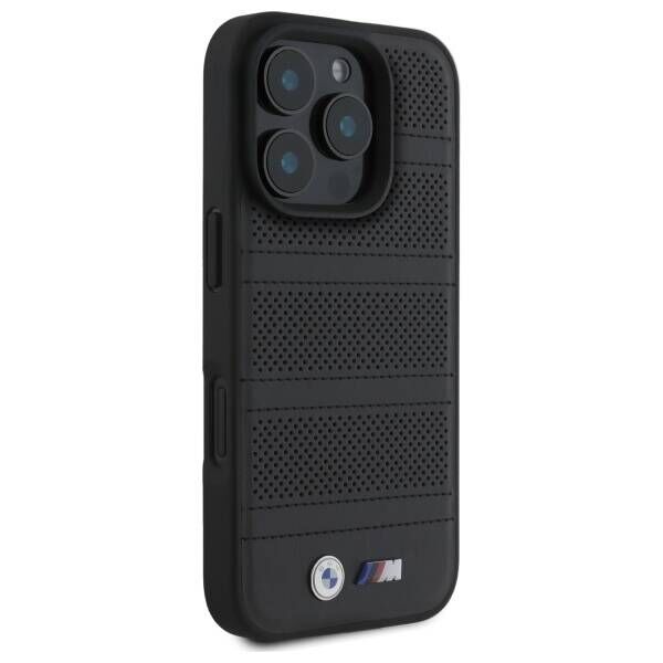 Original Case IPHONE 16 PRO MAX BMW Hardcase M Perforated & Stitched Line MagSafe (BMHMP16X23PUSPK) black 3666339324230