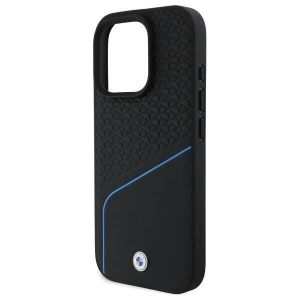 Original Case IPHONE 16 PRO MAX BMW Hardcase Signature Leather Textured & Line MagSafe (BMHMP16X23RDCLK) black 3666339323318