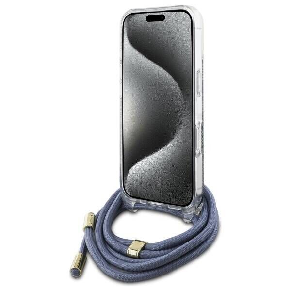 Original Case IPHONE 16 PRO Guess Hardcase Crossbody Cord 4G Print (GUHCP16LHC4SEB) blue 3666339344351