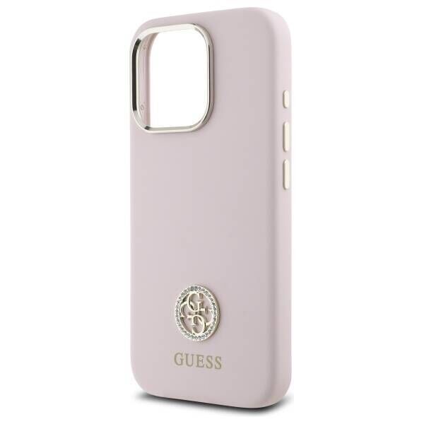 Original Case IPHONE 16 PRO Guess Hardcase Silicone Logo Strass 4G (GUHCP16LM4DGPP) light pink 3666339328900