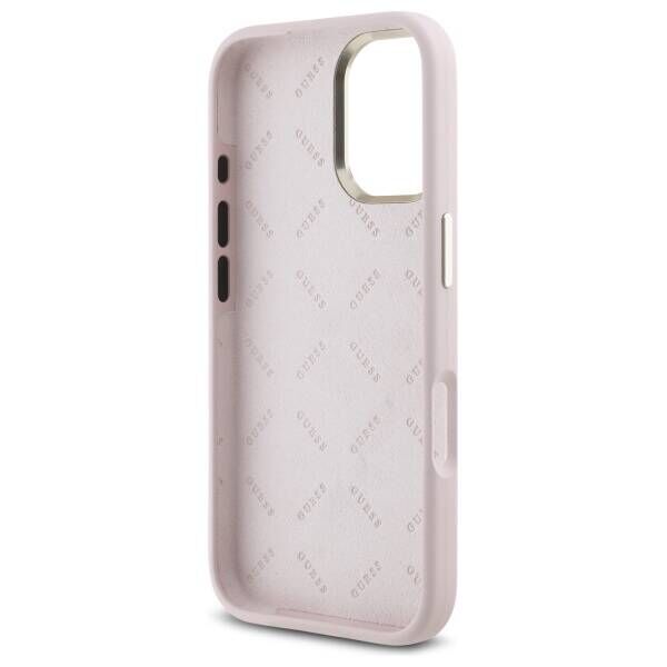 Original Case IPHONE 16 Guess Hardcase Silicone Logo Strass 4G (GUHCP16SM4DGPP) light pink 3666339328887