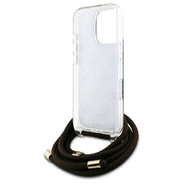 Original Case IPHONE 16 PRO MAX Guess Hardcase Crossbody Cord 4G Print (GUHCP16XHC4SEW) brown 3666339345198