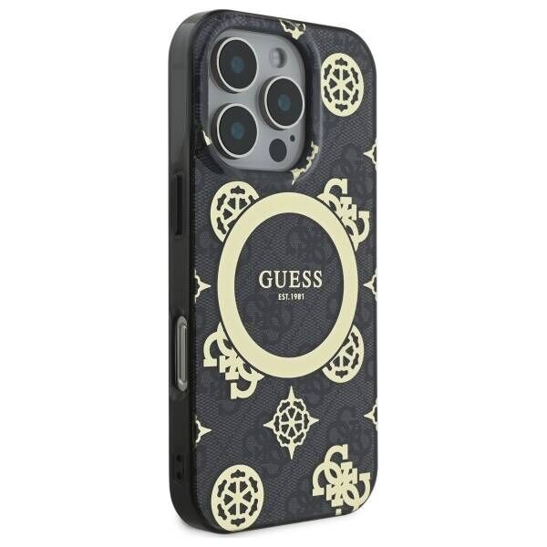 Original Case IPHONE 16 PRO Guess Hardcase IML Peony On 4G Background MagSafe (GUHMP16LH4PYEEK) black 3666339299927