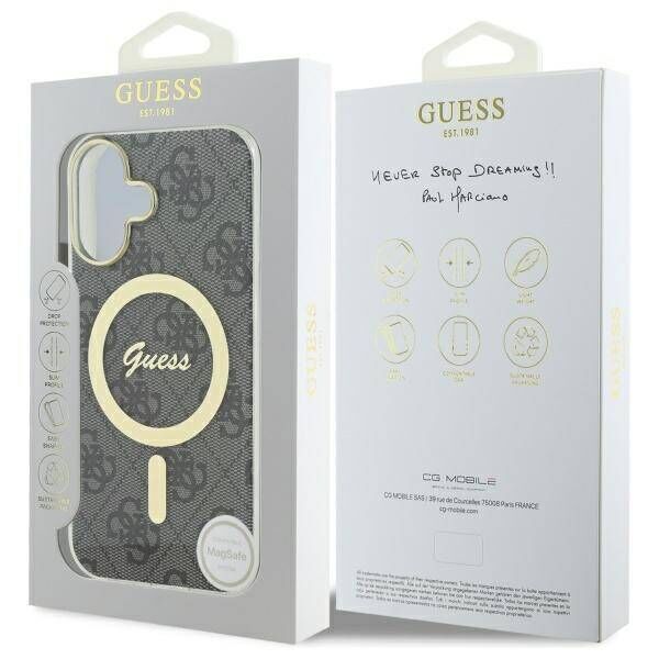 Original Case IPHONE 16 PLUS Guess Hardcase IML 4G MagSafe (GUHMP16MH4STK) black 3666339341978