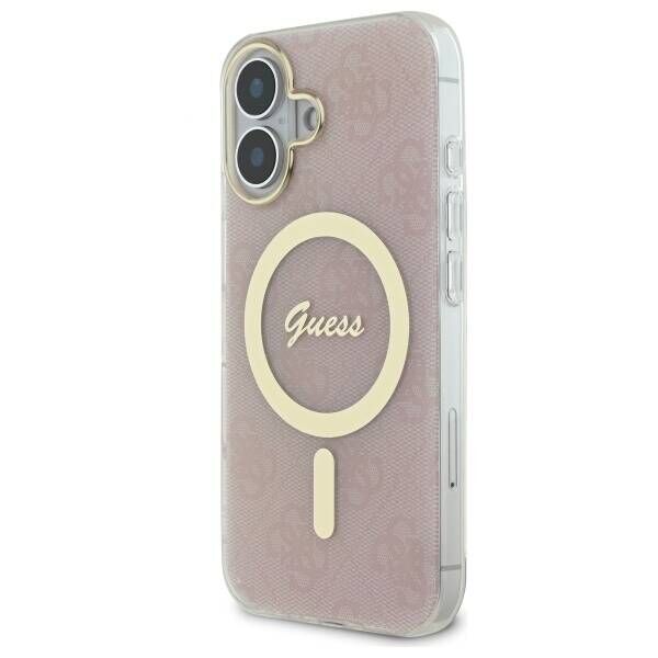 Original Case IPHONE 16 PLUS Guess Hardcase IML 4G MagSafe (GUHMP16MH4STP) pink 3666339342050