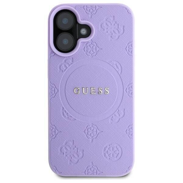 Original Case IPHONE 16 PLUS Guess Hardcase Saffiano Peony Classic Logo MagSafe (GUHMP16MPSAPSMEU) purple 3666339328252