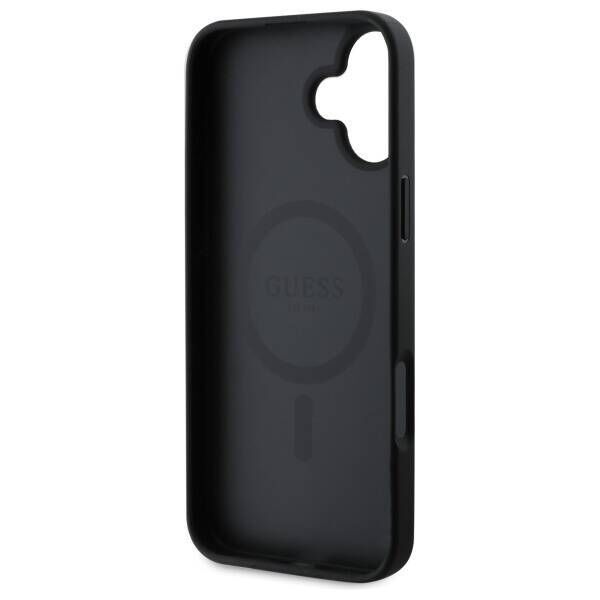 Original Case IPHONE 16 Guess Hardcase Saffiano Classic Logo MagSafe (GUHMP16SPSAHMCK) black 3666339342401