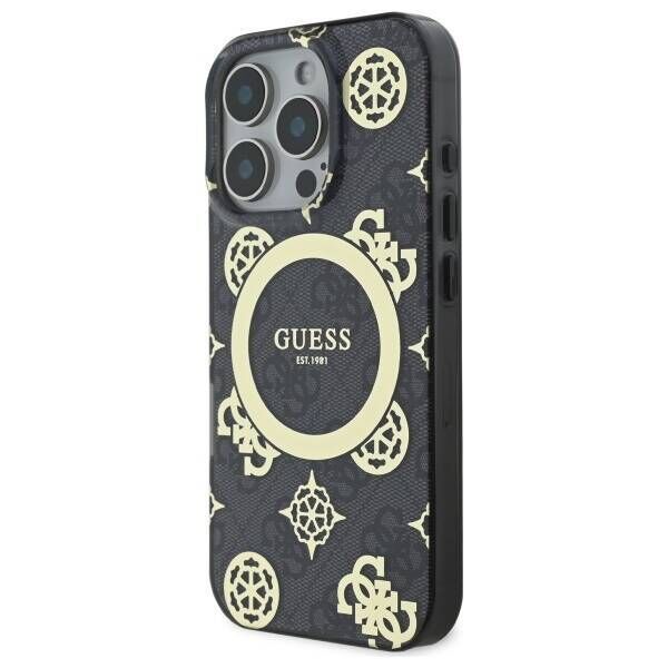 Original Case IPHONE 16 PRO MAX Guess Hardcase IML Peony On 4G Background MagSafe (GUHMP16XH4PYEEK) black 3666339299934