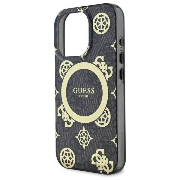 Original Case IPHONE 16 PRO MAX Guess Hardcase IML Peony On 4G Background MagSafe (GUHMP16XH4PYEEK) black 3666339299934