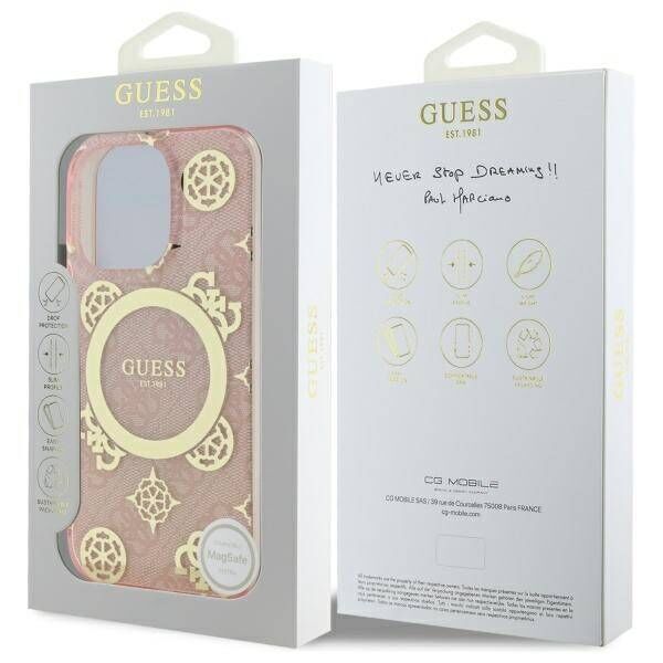 Original Case IPHONE 16 PRO MAX Guess Hardcase IML Peony On 4G Background MagSafe (GUHMP16XH4PYEEP) pink 3666339300388