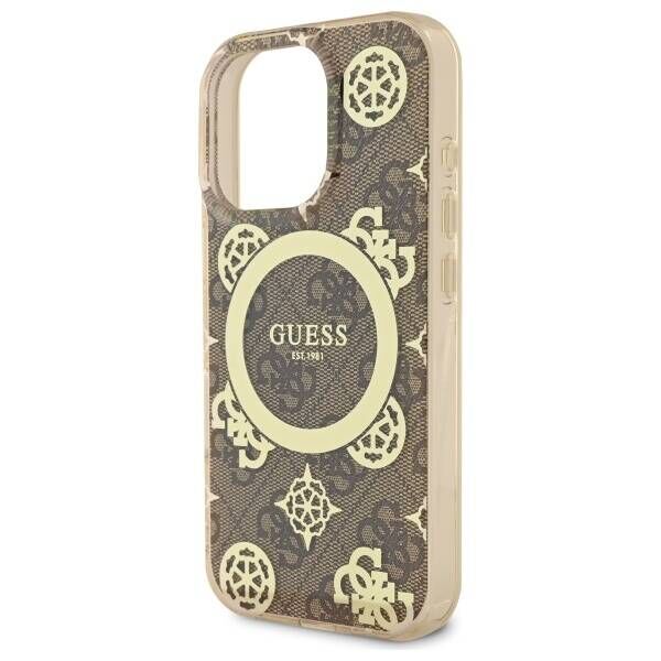 Original Case IPHONE 16 PRO MAX Guess Hardcase IML Peony On 4G Background MagSafe (GUHMP16XH4PYEEW) brown 3666339300081