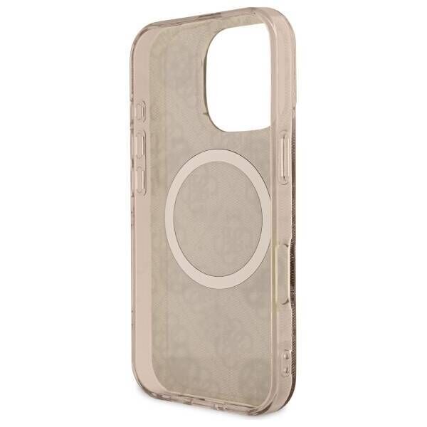 Original Case IPHONE 16 PRO MAX Guess Hardcase IML Peony On 4G Background MagSafe (GUHMP16XH4PYEEW) brown 3666339300081