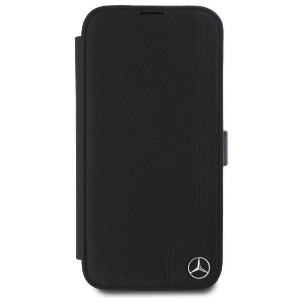 Original Case IPHONE 16 Mercedes Bookcase Leather Wood Imitation (MEBKP16S23RBGVK) black 3666339364564