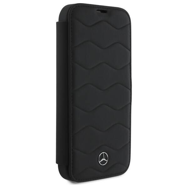 Original Case IPHONE 16 PRO MAX Mercedes Hardcase MB Waves Leather (MEBKP16X23RWRSK) black 3666339364632