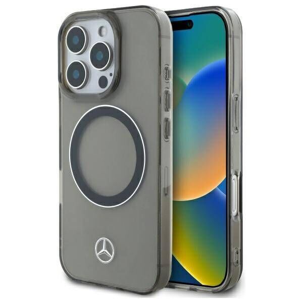 Original Case IPHONE 16 PRO MAX Mercedes Hardcase Silver Ring MagSafe (MEHMP16X23HUOSK) black 3666339325954