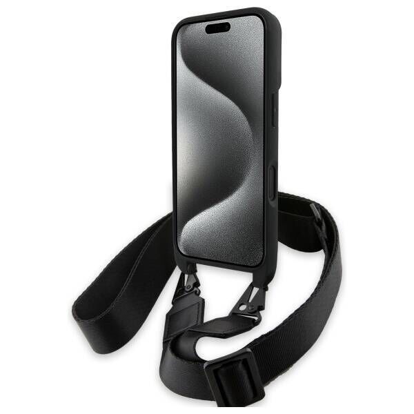 Original Case IPHONE 16 BMW Hardcase M Edition Carbon Stripe & Strap (BMHCP16S23PSCCK) black 3666339324285