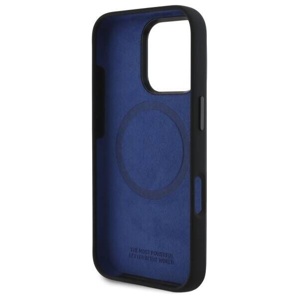 Original Case IPHONE 16 PRO BMW Hardcase Silicone Hexagon Blue Line MagSafe (BMHMP16L23SHEB) black 3666339324865