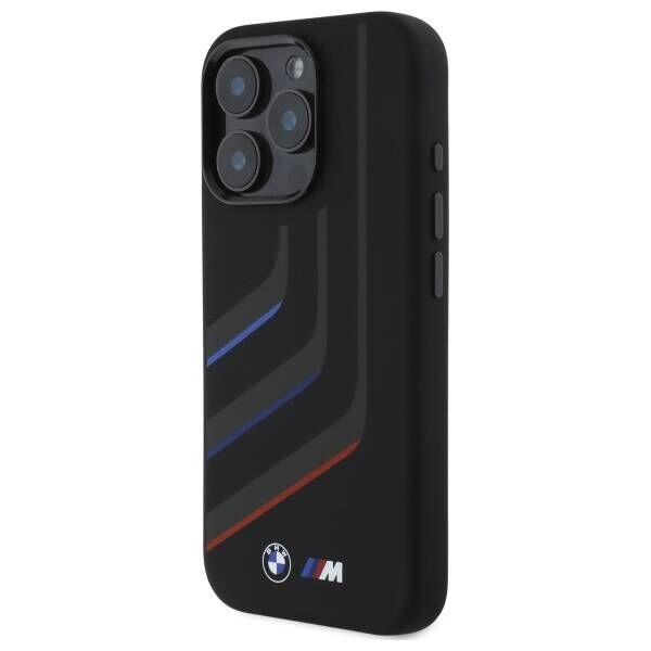 Original Case IPHONE 16 PRO BMW Hardcase Silicone Turning Lines MagSafe (BMHMP16L23SLIK) black 3666339324988