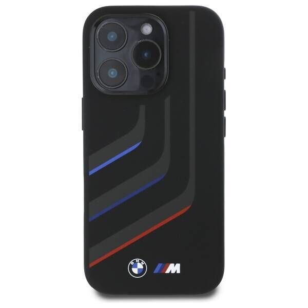 Original Case IPHONE 16 PRO BMW Hardcase Silicone Turning Lines MagSafe (BMHMP16L23SLIK) black 3666339324988