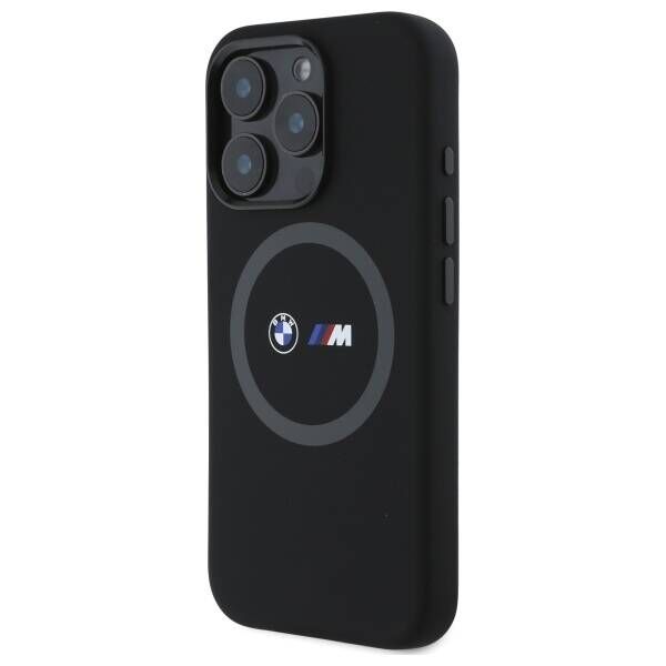 Original Case IPHONE 16 PRO BMW Hardcase M Silicone Printed Ring MagSafe (BMHMP16L23SROK) black 3666339325183