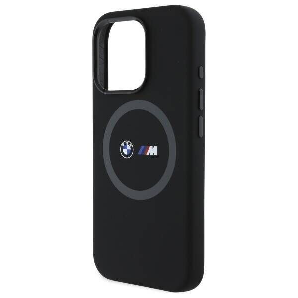 Original Case IPHONE 16 PRO MAX BMW Hardcase M Silicone Printed Ring MagSafe (BMHMP16X23SROK) black 3666339325190