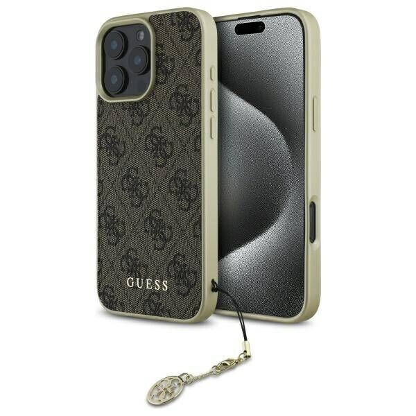 Original Case IPHONE 16 PRO Guess Hardcase 4G Charms Collection (GUHCP16LGF4GBR) brown 3666339345945