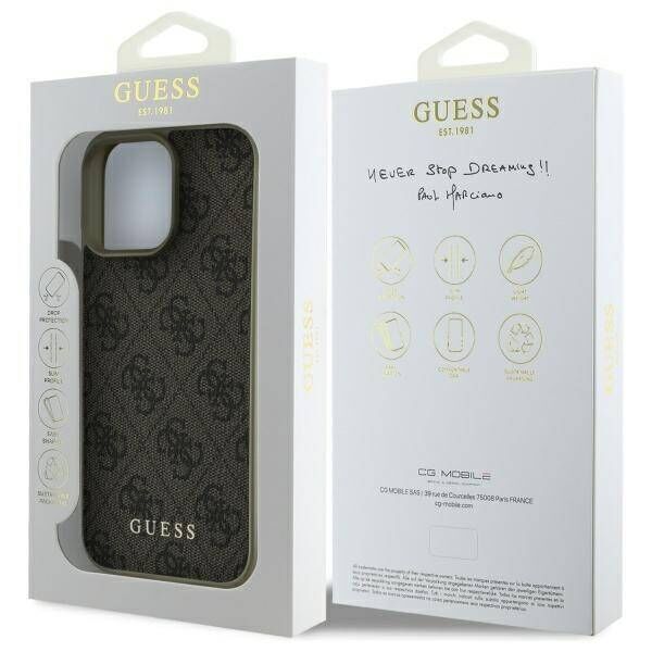 Original Case IPHONE 16 PRO Guess Hardcase 4G Charms Collection (GUHCP16LGF4GBR) brown 3666339345945