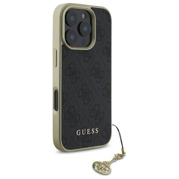 Original Case IPHONE 16 PRO Guess Hardcase 4G Charms Collection (GUHCP16LGF4GGR) black 3666339345983