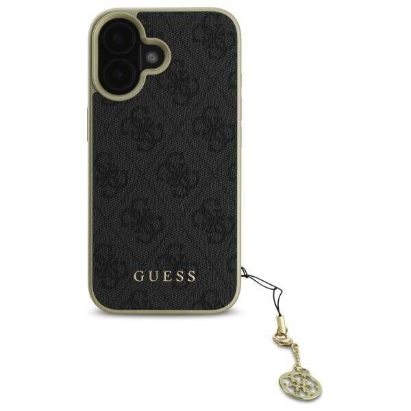 Original Case IPHONE 16 PLUS Guess Hardcase 4G Charms Collection (GUHCP16MGF4GGR) black 3666339345976