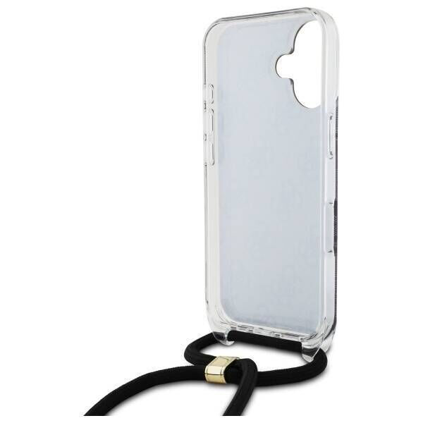 Original Case IPHONE 16 Guess Hardcase Crossbody Cord 4G Print (GUHCP16SHC4SEK) black 3666339345129