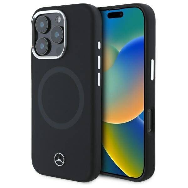 Original Case IPHONE 16 PRO Mercedes Hardcase Silicone Tonal Logo MagSafe (MEHMP16L23SUTTK) black 3666339326906