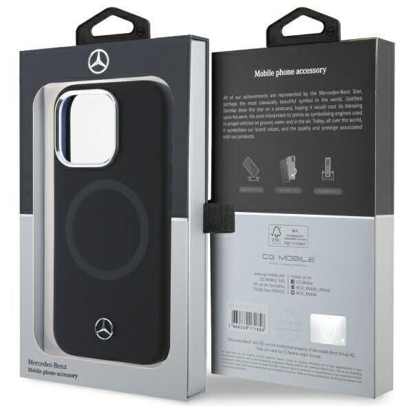 Original Case IPHONE 16 PRO Mercedes Hardcase Silicone Tonal Logo MagSafe (MEHMP16L23SUTTK) black 3666339326906