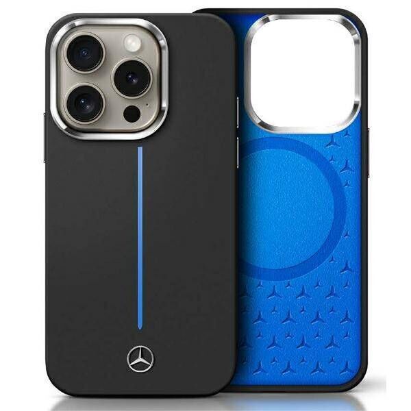 Original Case IPHONE 16 Mercedes Hardcase Silicone Blue Stripe MagSafe (MEHMP16S23SUMBK) black 3666339326722