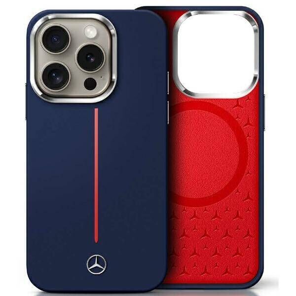 Original Case IPHONE 16 PRO MAX Mercedes Hardcase Silicone Red Stripe MagSafe (MEHMP16X23SUMRV) 3666339326838