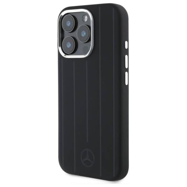 Original Case IPHONE 16 PRO MAX Mercedes Hardcase Silicone Vertical Tonal Stripes MagSafe (MEHMP16X23SUVSK) black 3666339327071