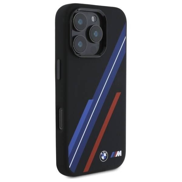 Original Case IPHONE 16 PRO MAX BMW Hardcase Silicone Random Lines MagSafe (BMHMP16X23SSPK) black 3666339324919