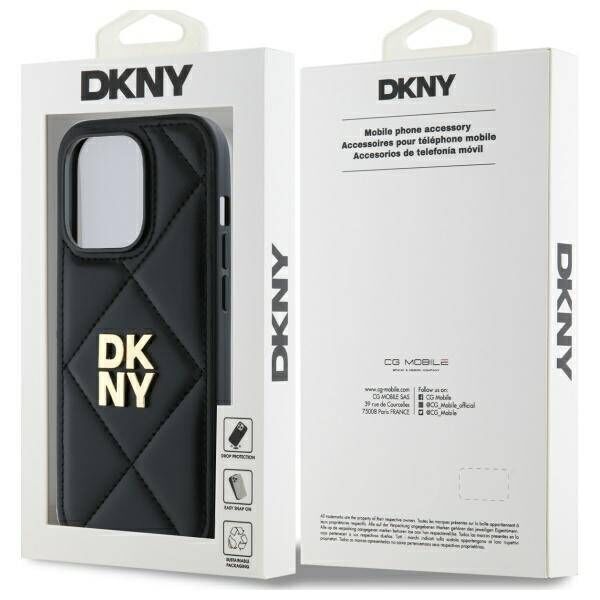 Original Case IPHONE 14 PRO MAX DKNY Quilted Stack Logo (DKHCP14XPQDSLK) black 3666339260941
