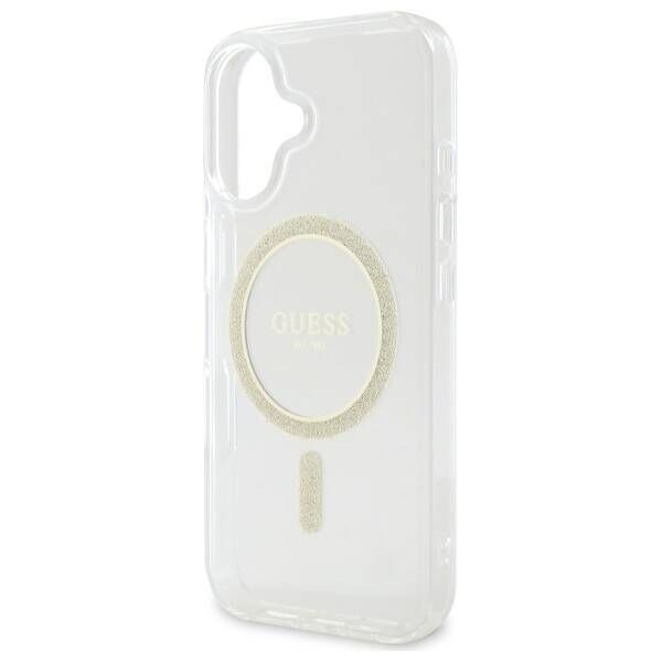Original Case IPHONE 16 PLUS Guess Hardcase IML Glitter Circle MagSafe (GUHMP16MHFGERET) transparent 3666339307561