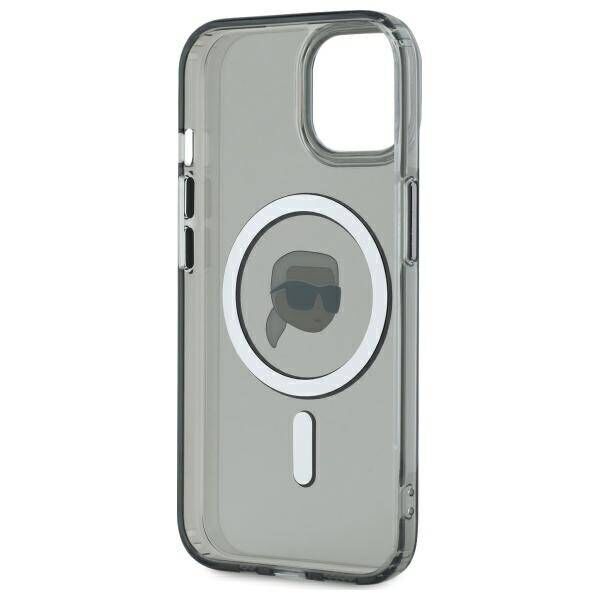 Original Case IPHONE 15 Karl Lagerfeld Hardcase IML Metal Karl Head MagSafe (KLHMP15SHLSKIK) black 3666339284466
