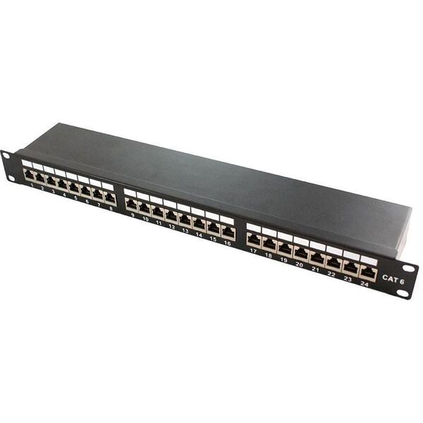 LogiLink Patch panel 19" 1U 24x RJ-45 Cat.6A Czarny (NP0061)