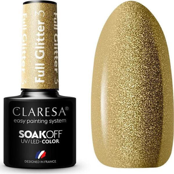 Claresa CLARESA Lakier hybrydowy FULL GLITTER 3 -5g