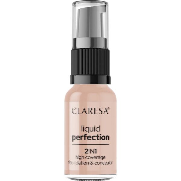 Claresa CLARESA Korektor i Podkład kryjący w płynie 2in1 Liquid Perfection nr 104 Nude  18g