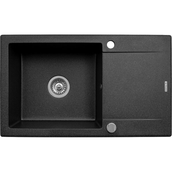 Zlewozmywak Pyramis Zlew Pyramis KORFU 78x46 1B 1D czarny 070060901