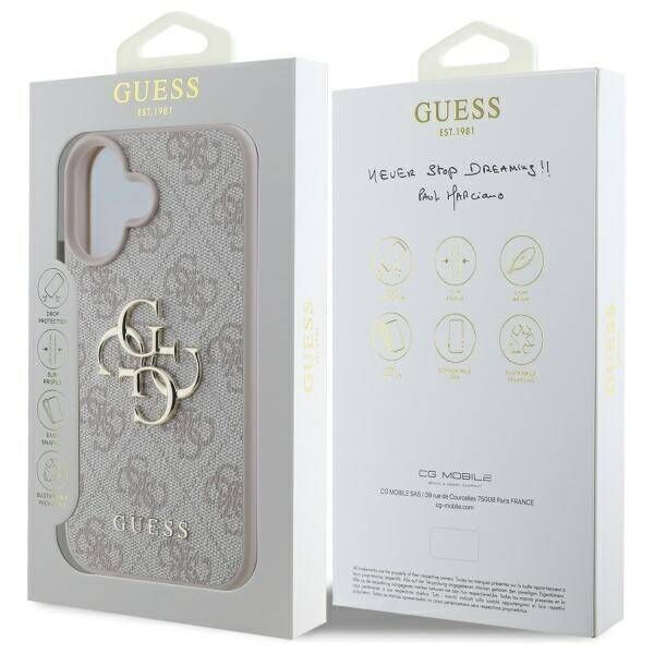 Guess case for iPhone 16 6,1&quot; GUHCP16S4GMGPI 4G Big Logo pink 3666339327644