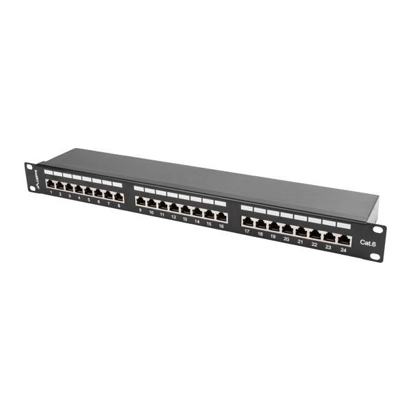 Lanberg Patch panel 1U 19" 24x RJ-45 Kat.6 Czarny (PPS6-1024-B)